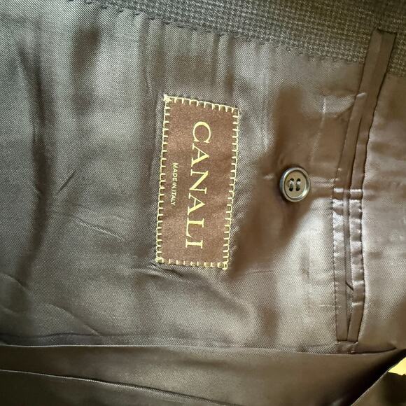 CANALI | 100% Wool Gray Microcheck 2 Button Blazer Notch Lapel Size 54 R (44 R) - Picture 11 of 11